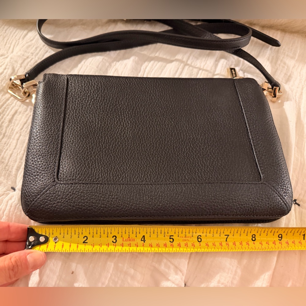 kate spade Lena Crossbody bag in Black Pebbled Leather with Gold Hardware - Picture 8 of 13